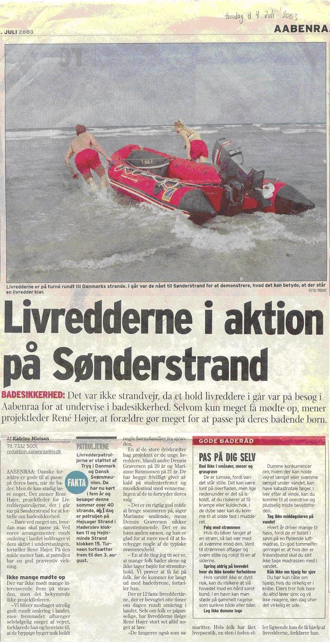 Livredderne i aktion på Sønderstrand - Artikel af Katrine Nielsen